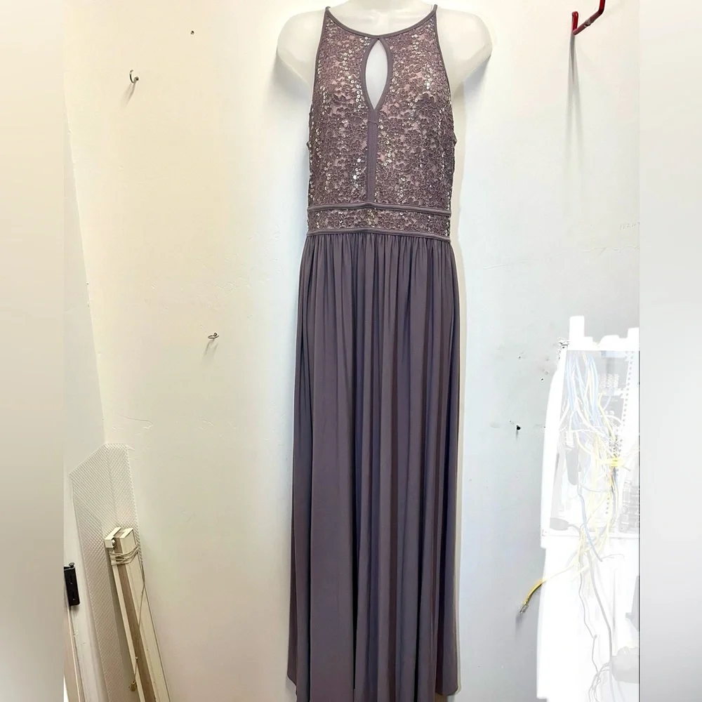 Night Way Collections Lavender Sequin Dress, Christmas Wedding New Years size 12 - Picture 1 of 4
